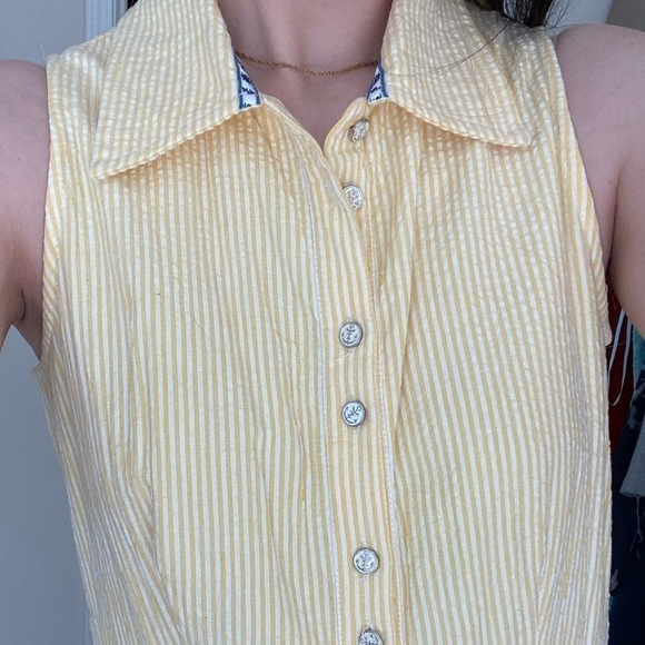 Cremieux Yellow Collared Dress - Picture 4 of 5